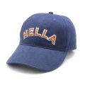 Promotional plain dyed navy blue cotton adult cap hat